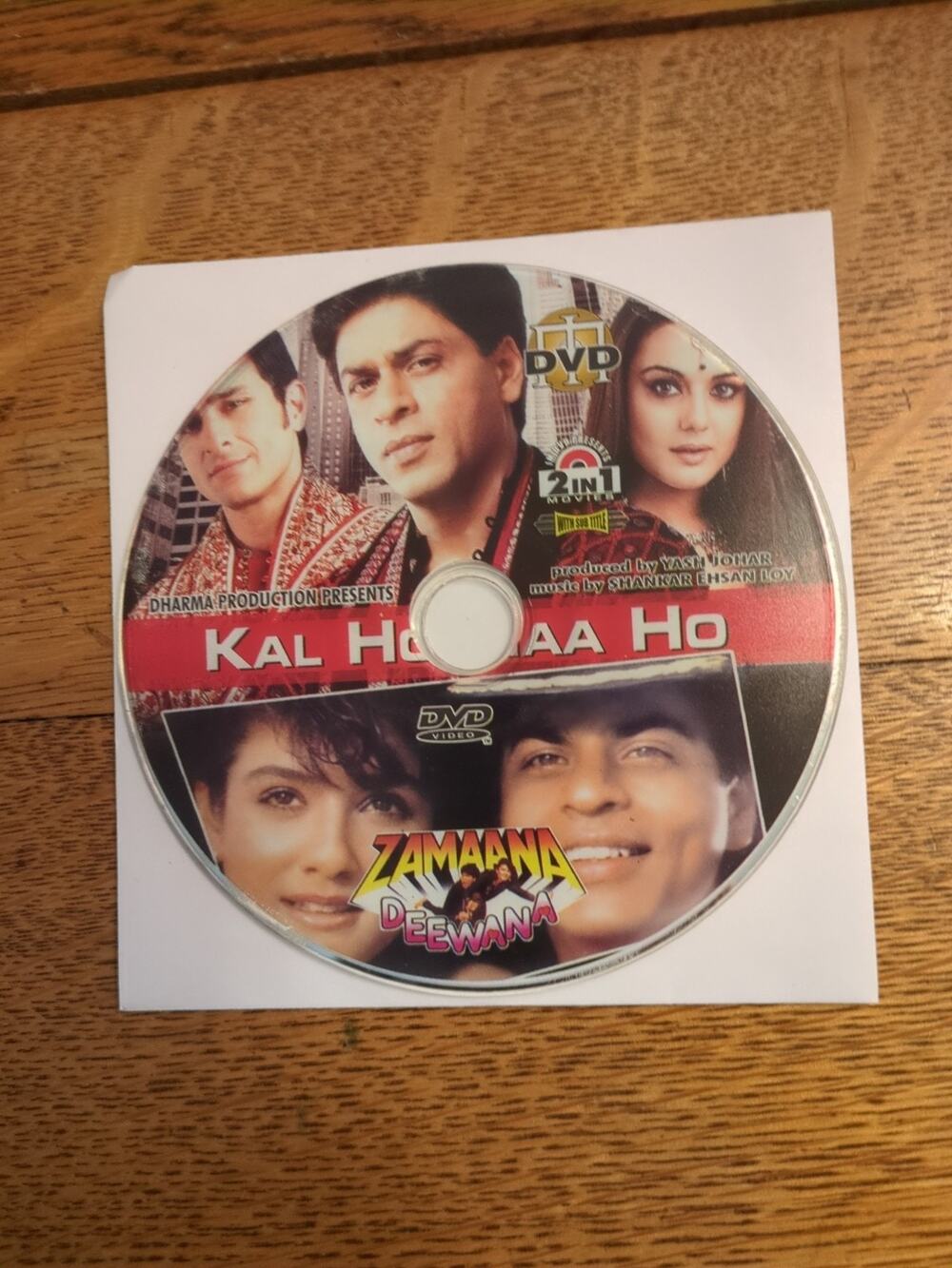 Kal Ho Naa Ho / Zamaana Deewana Bollywood Dvd Disc Only